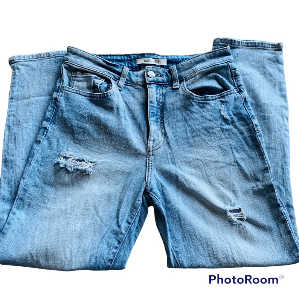 Buckle willow and root mom fit jean